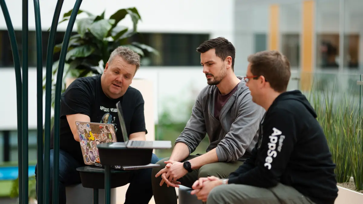 Members of the Equinor AppSec team during a discussion