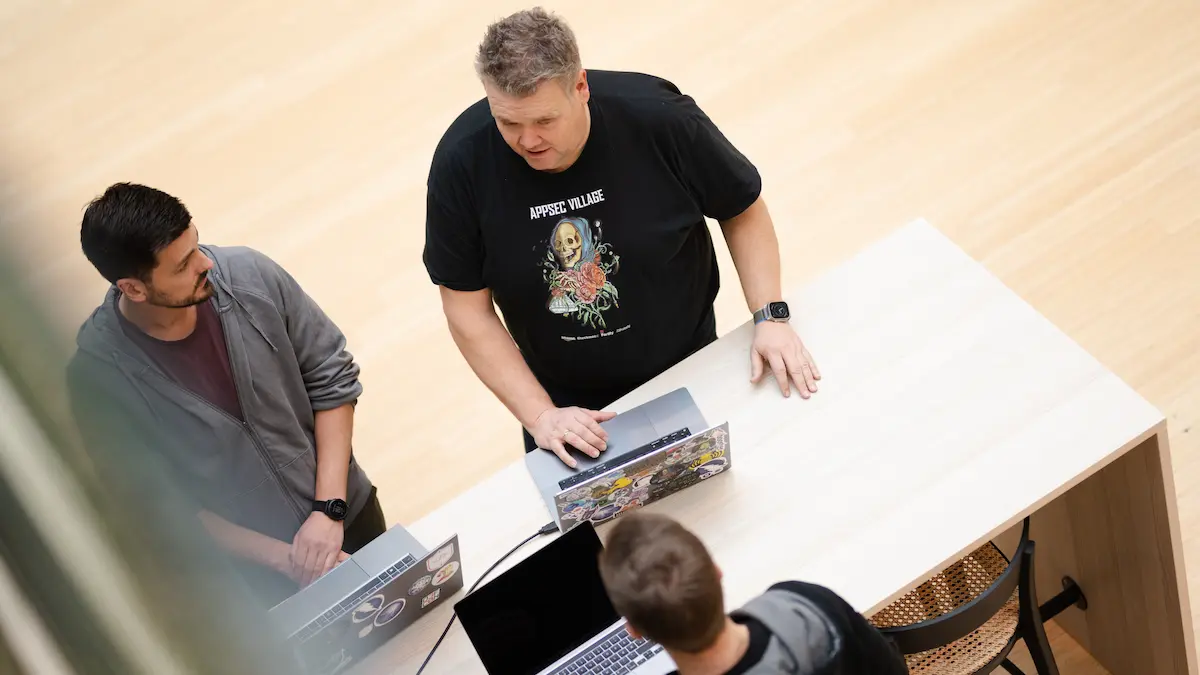 Members of the Equinor AppSec team during a discussion